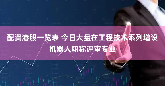 配资港股一览表 今日大盘在工程技术系列增设机器人职称评审专业