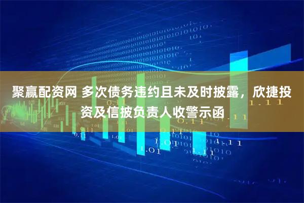 聚赢配资网 多次债务违约且未及时披露，欣捷投资及信披负责人收警示函